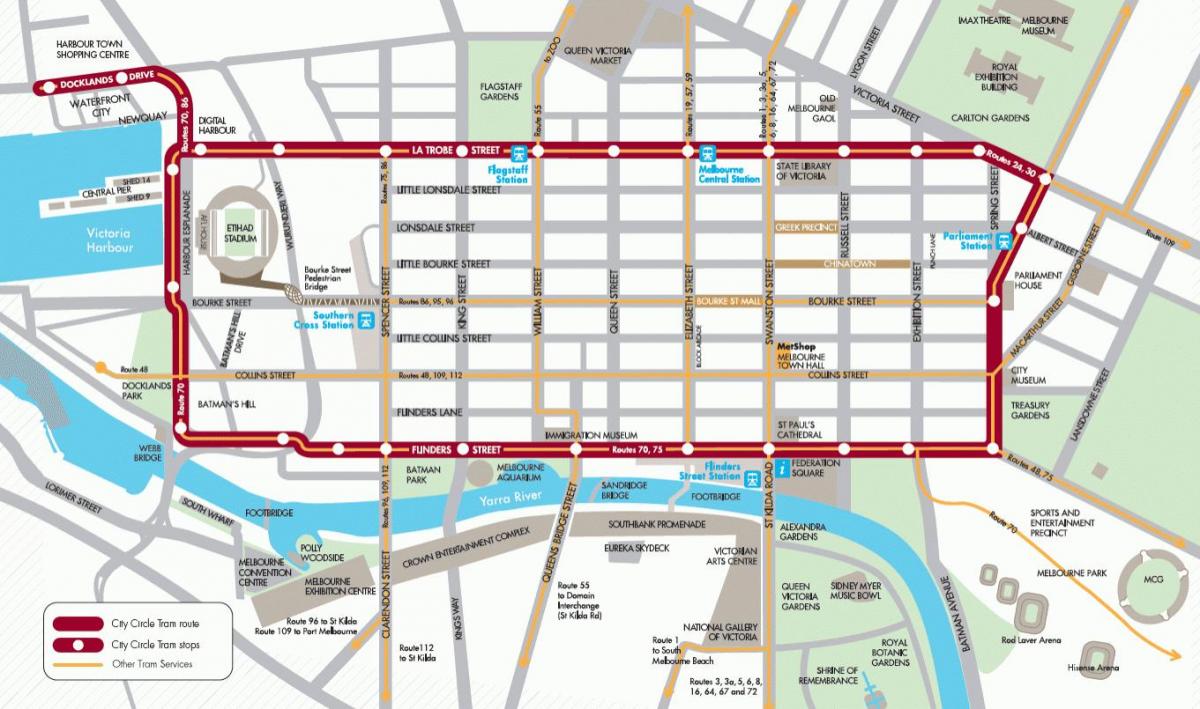 Город Мельбурн Железнодорожная петля карте