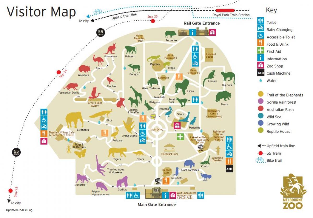 карта зоопарка Мельбурна