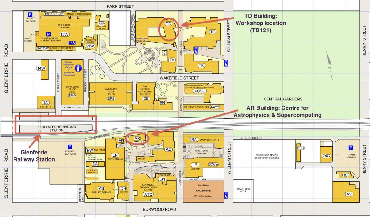 карта кампуса Суинберн