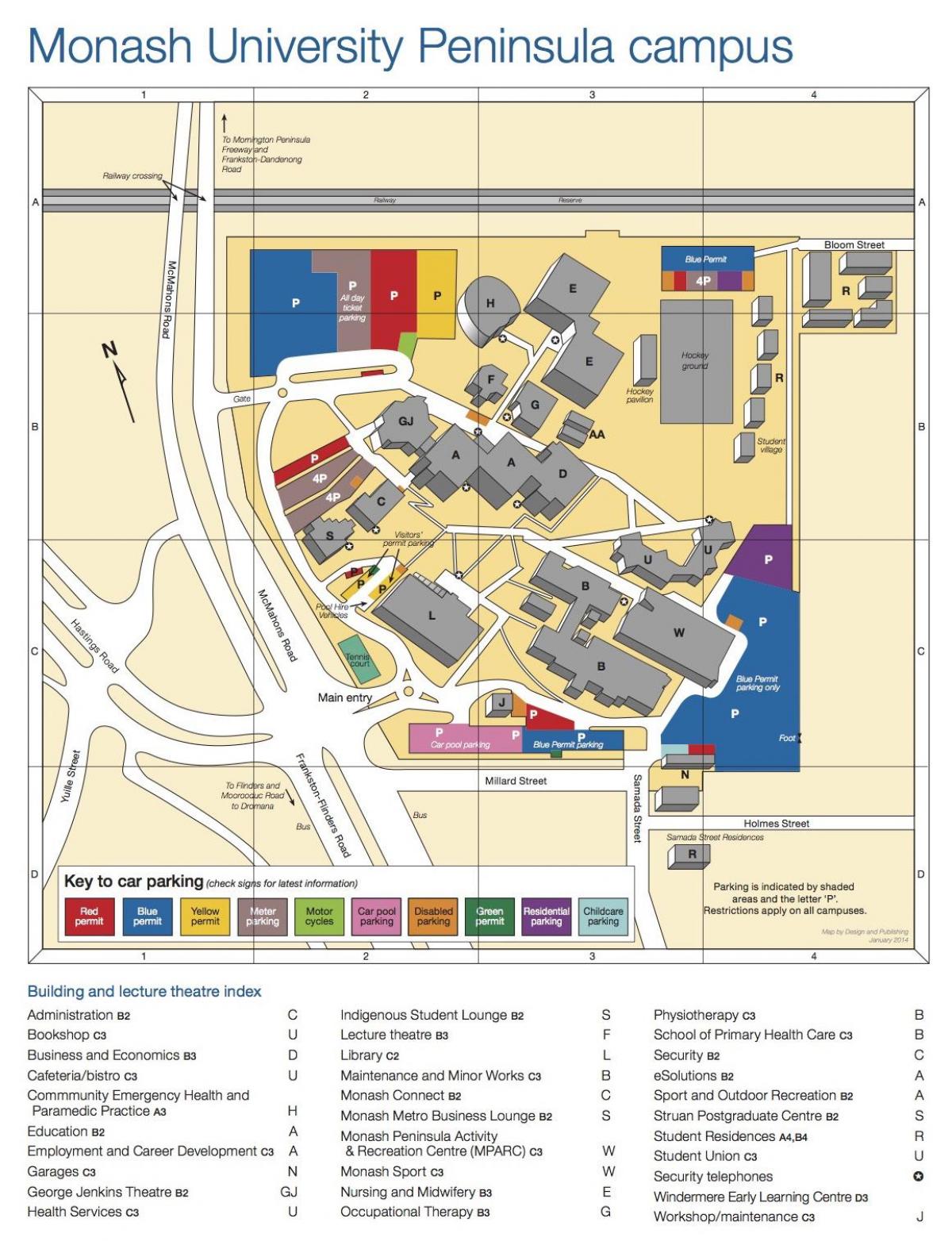 Монаш карту кампуса университета