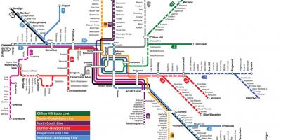 Карта метро в Мельбурне