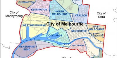 Карта пригородов Мельбурна