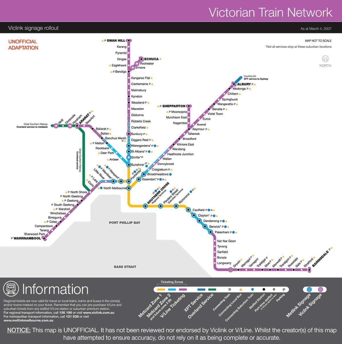 vline поезде на карте