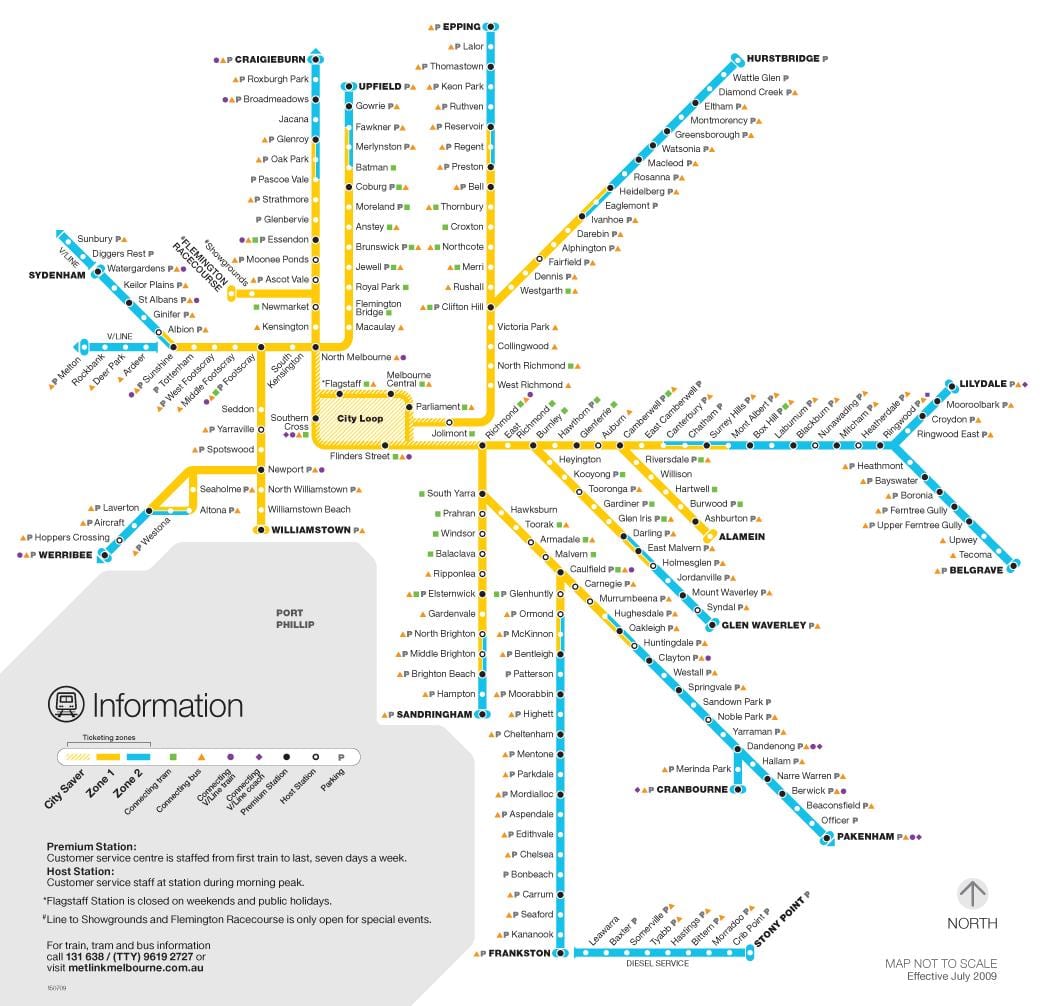 метро в Мельбурне карте
