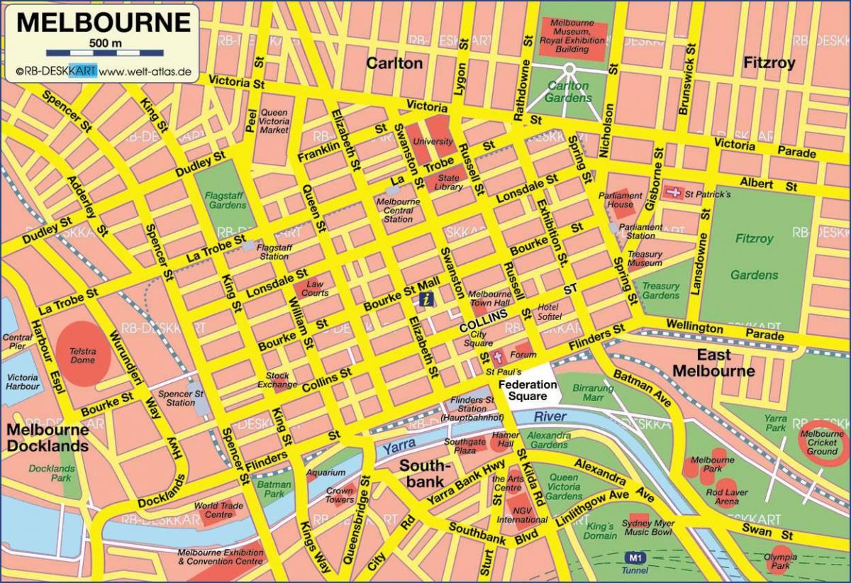карте Мельбурна