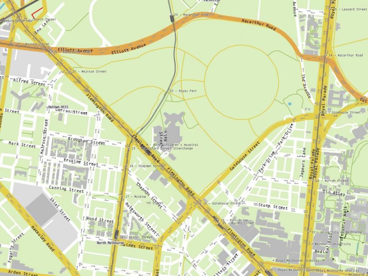 карта Королевская детская больница в Мельбурне