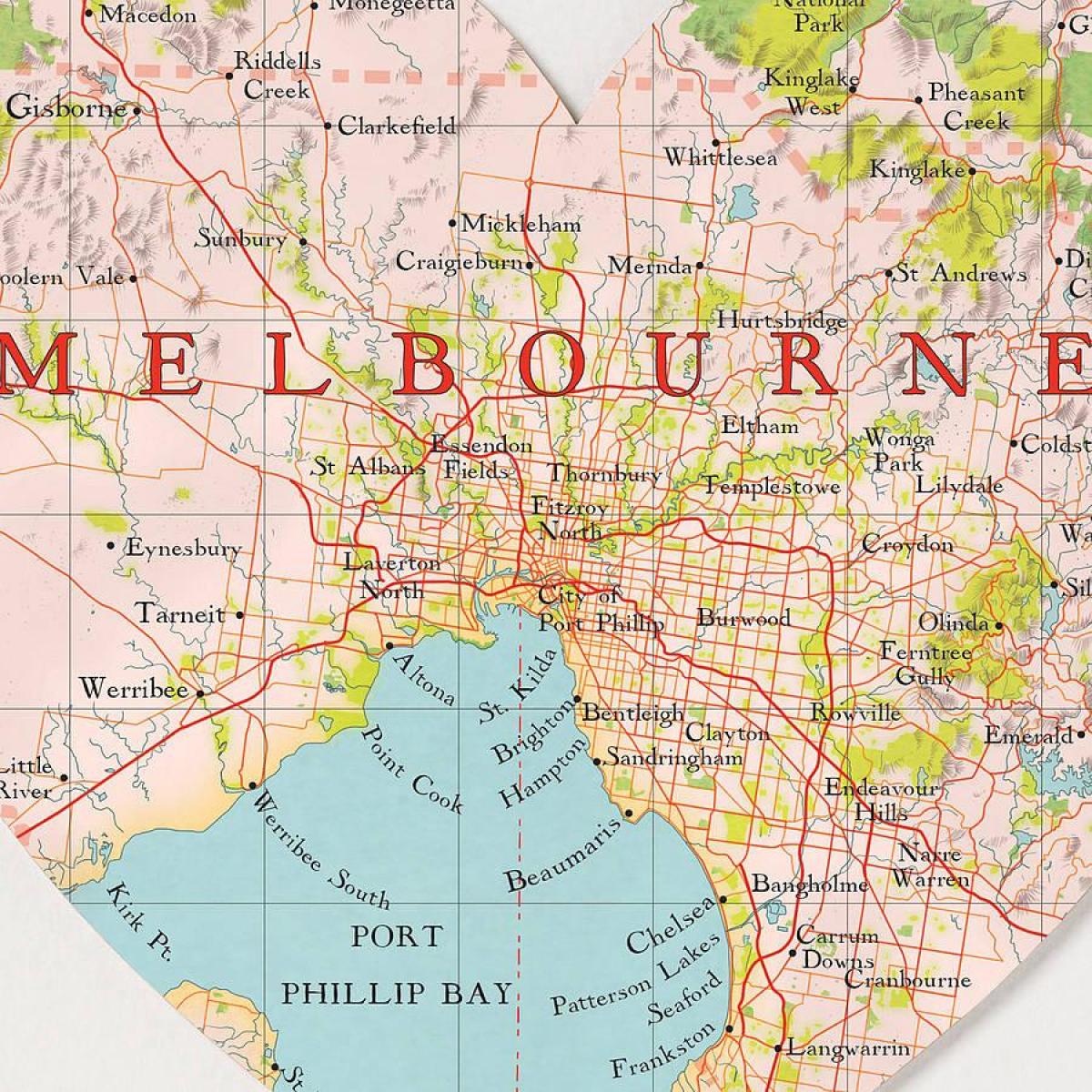 Мир Мельбурне карте
