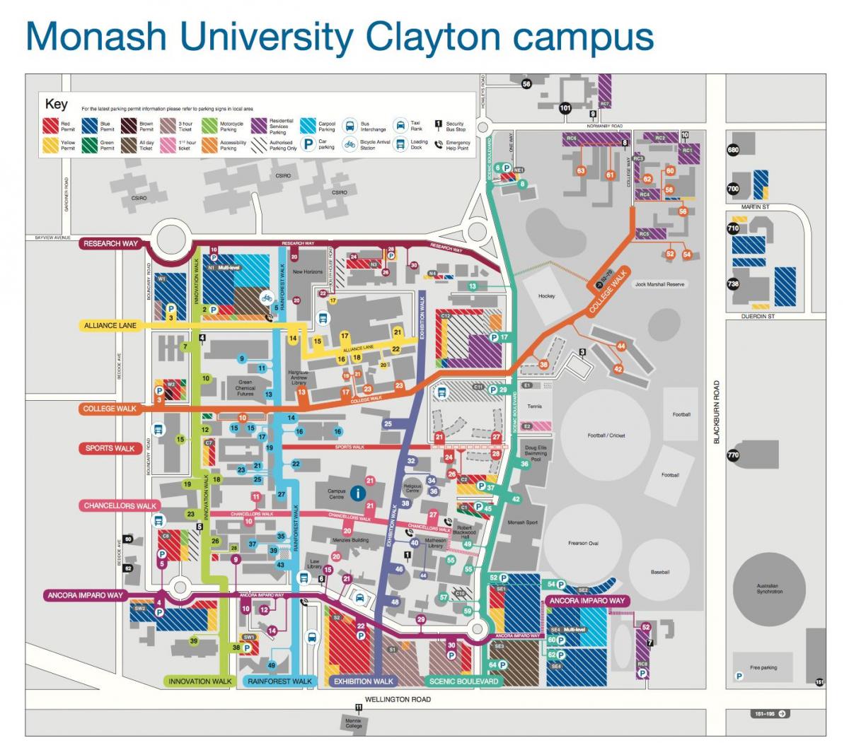 Монаш университет Клейтон карте