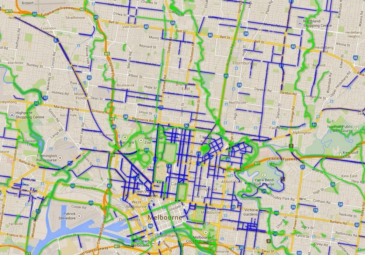 велосипедные дорожки Мельбурне карте