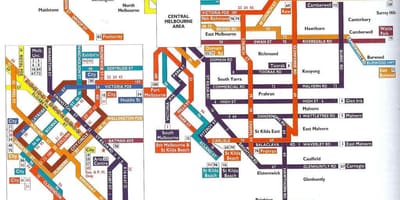 Мельбурн общественного транспорта карте