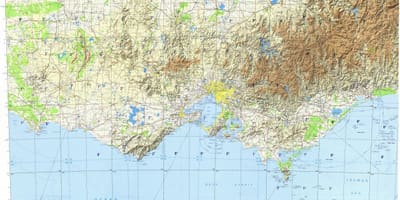 Топографическая карта Мельбурн